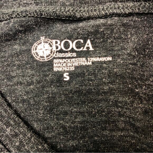 Boca Classics Reel Legends Black Long Sleeve Activewear Top White Top Stitching - Picture 14 of 16